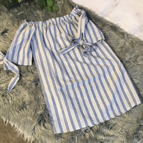 BLUE & Gray STRIPED TUNIC DRESS - Picture 8 of 8